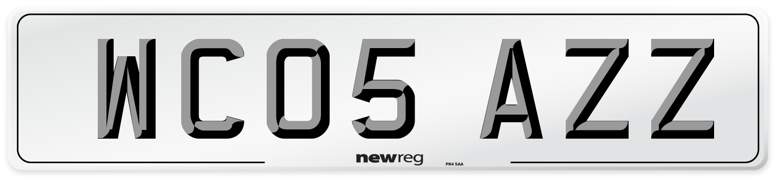 WC05 AZZ Number Plate from New Reg